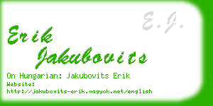 erik jakubovits business card